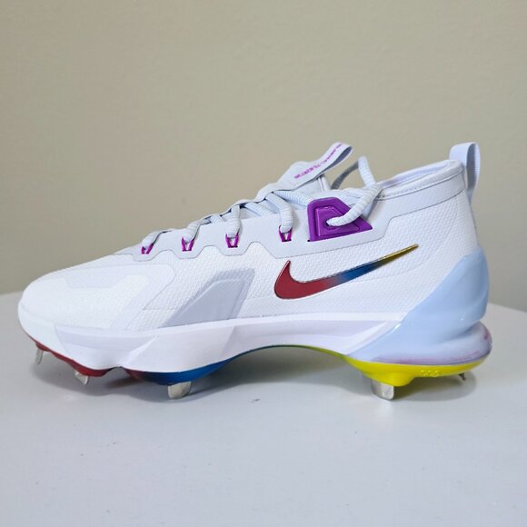 New Nike Trout-9 Elite Metal Baseball Cleats White Rainbow Men’s 7 - Picture 3 of 6